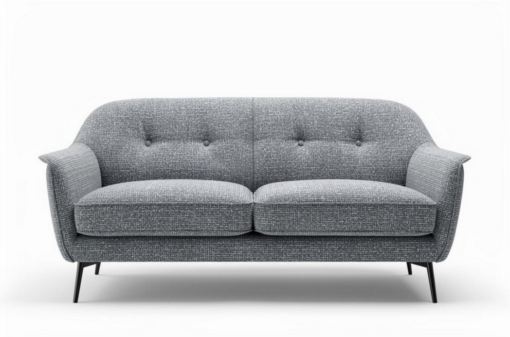 Canapé moderne en tissu gris 200 x 90 x 80cm avec pieds en métal