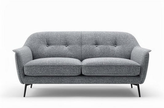 Canapé moderne en tissu gris 200 x 90 x 80cm avec pieds en métal