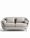 Canapé en tissu boucle beige avec coussins rembourrés 190 x 100 x 80cm