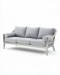 Sofa d'extérieur en aluminium gris avec coussins rembourrés 200 x 80 x 75cm